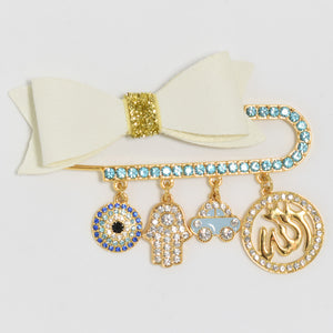 Allah White Bow Pin for boys