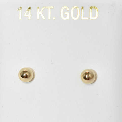 Gold Stud Earrings 14K Gold