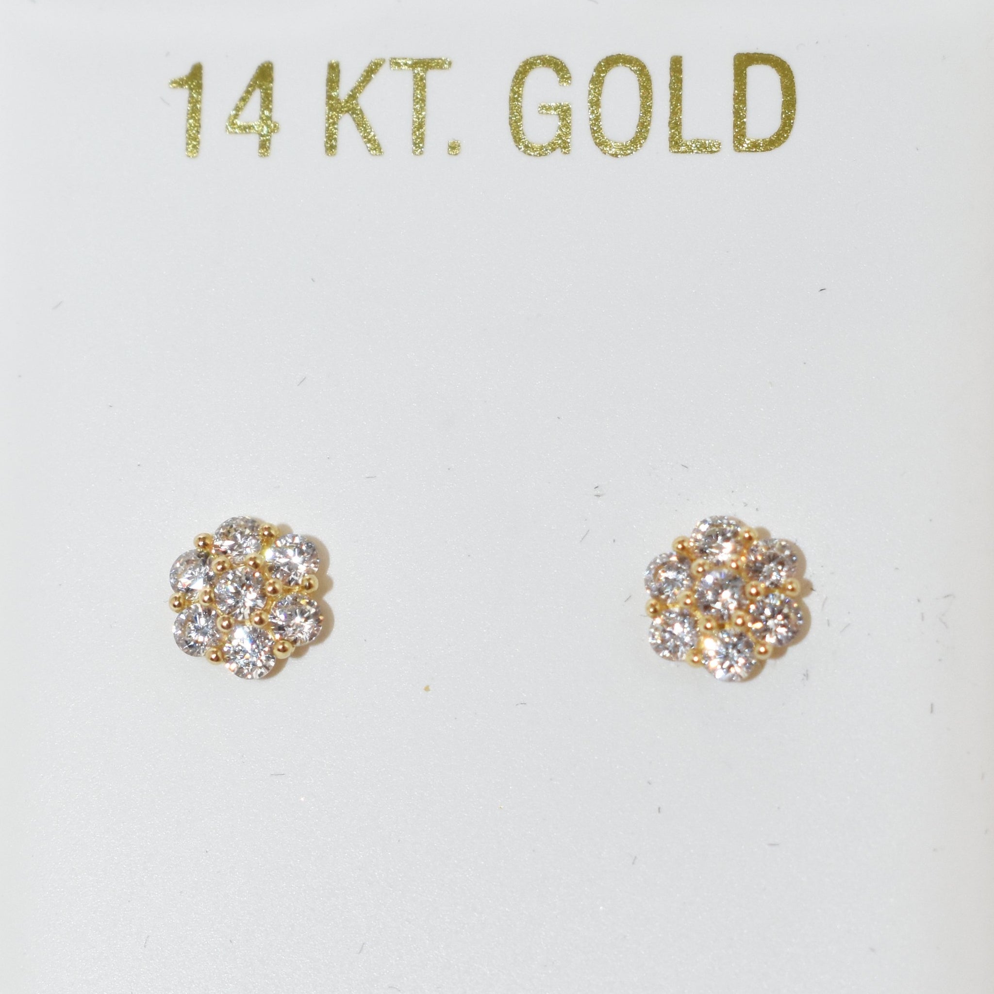 White Flower Earrings 14K Gold