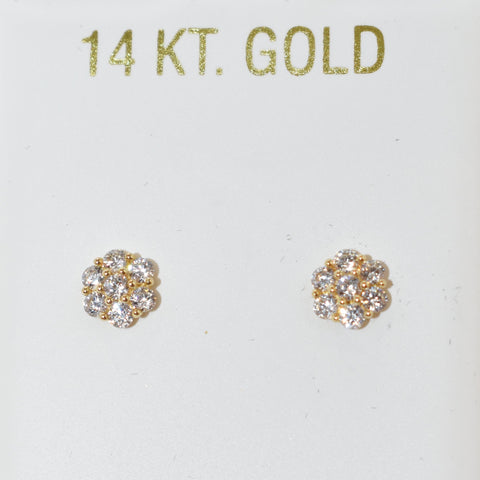 White Flower Earrings 14K Gold
